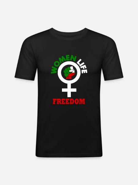 Women life freedom - Männer Slim Fit T-Shirt - Schwarz