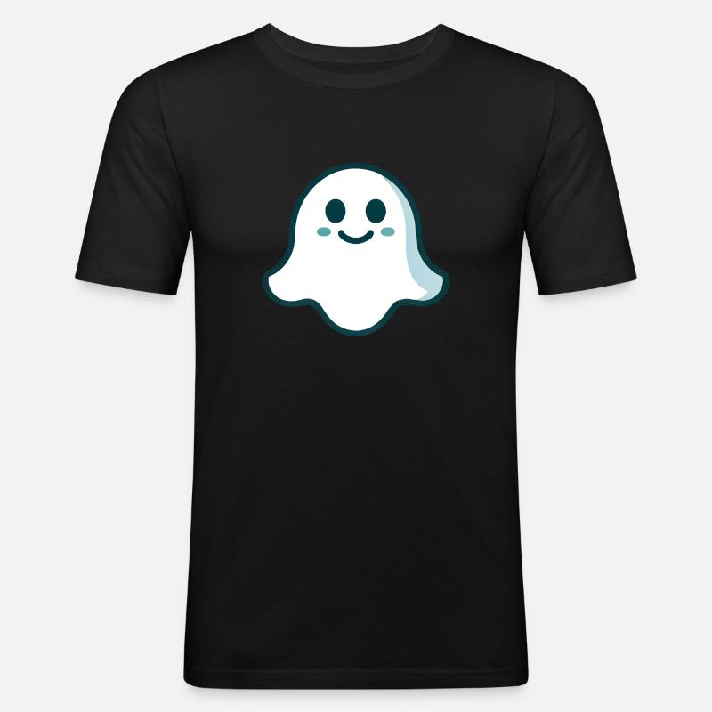 Gespenst türkis - Männer Slim Fit T-Shirt - Schwarz