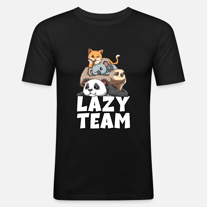 Sloth panda sloth koala cat - Men's Slim Fit T-Shirt - black