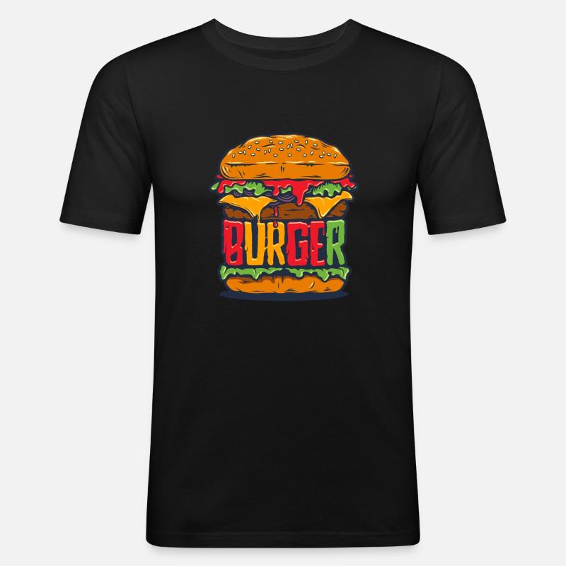 #FancyDesigns #burger DER Hamburger - Männer Slim Fit T-Shirt - Schwarz
