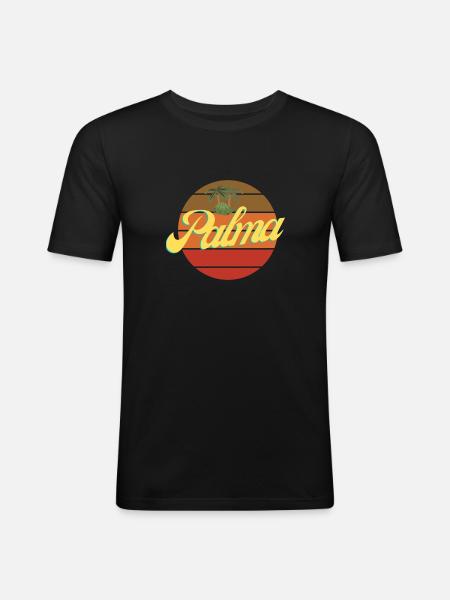 Palma de mallorca - Männer Slim Fit T-Shirt - Schwarz