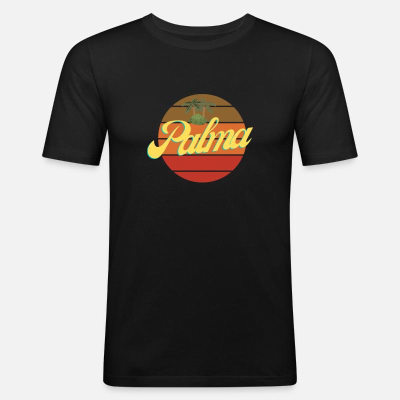 Palma de mallorca - Männer Slim Fit T-Shirt - Schwarz