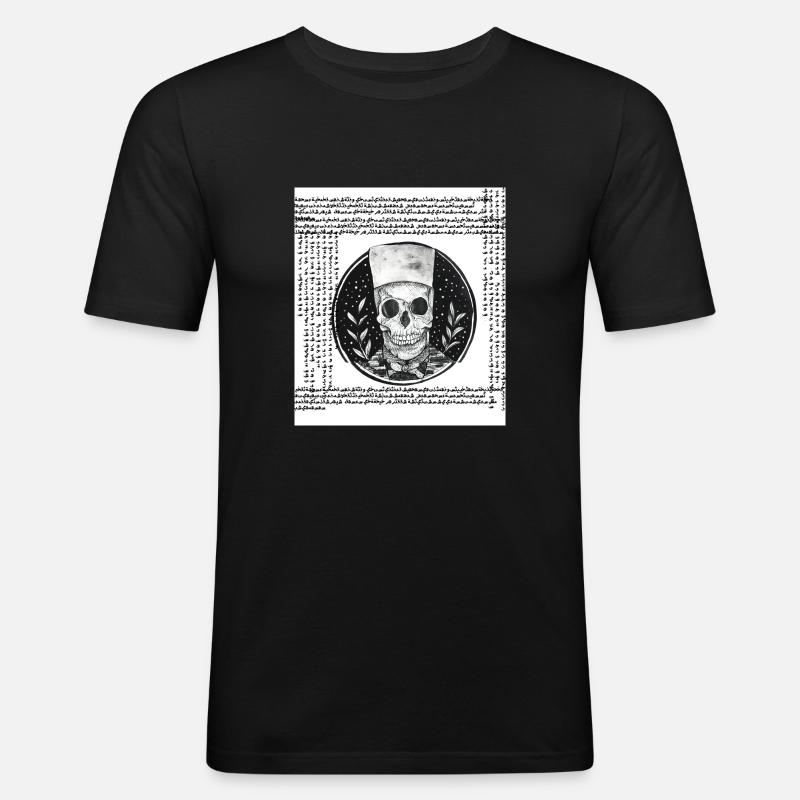 Electro Skull - Männer Slim Fit T-Shirt - Schwarz