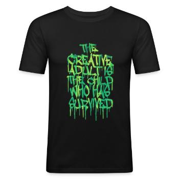 The Creative Adult is the Child Who Has Survived - Men's Slim Fit T-Shirt - black - Front - Nik (191cm)