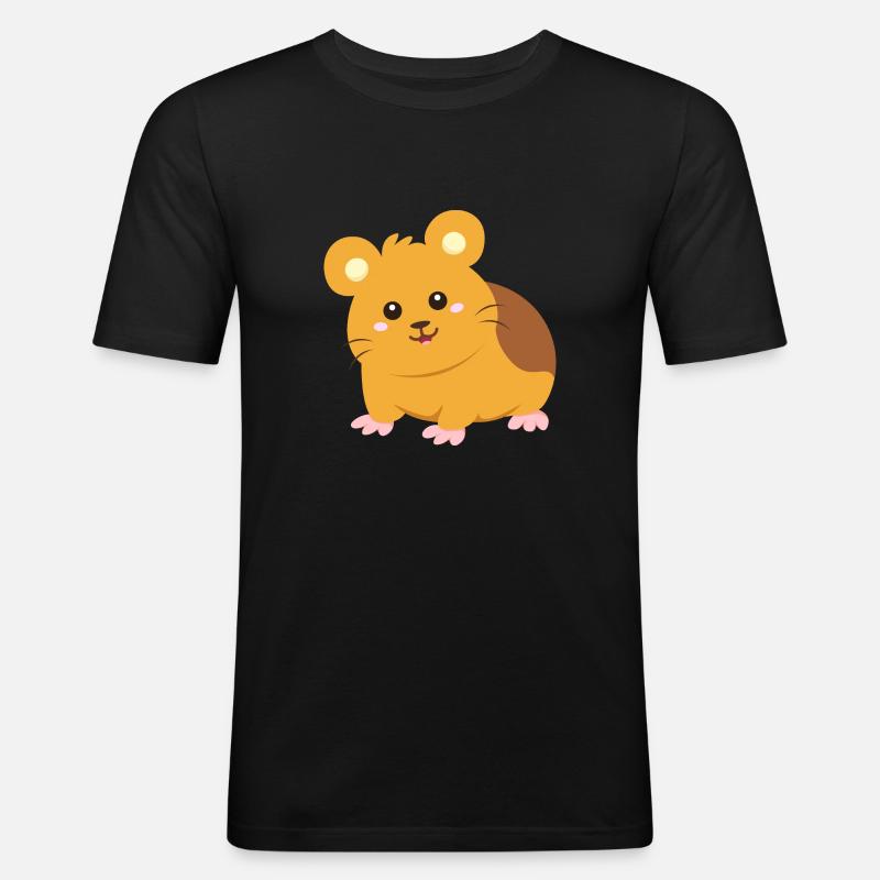 Hamster - Männer Slim Fit T-Shirt - Schwarz