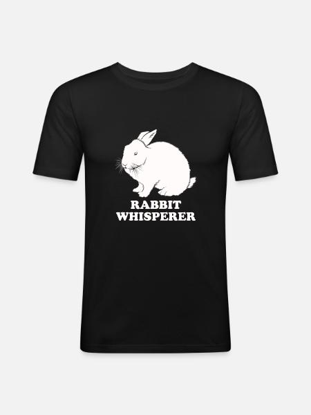 Rabbit Whisperer - Men's Slim Fit T-Shirt - black
