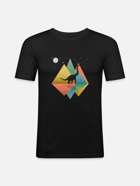 Brontosaurus Dinosaur - Men's Slim Fit T-Shirt - black