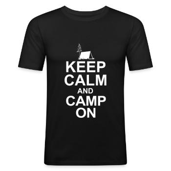 camp camping - Men's Slim Fit T-Shirt - black - Front - Nik (191cm)