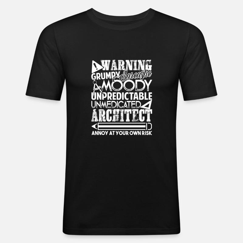 Warnung des Architekten - Männer Slim Fit T-Shirt - Schwarz