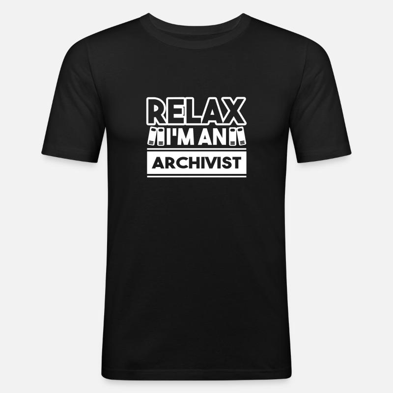 Archivar Ich bin Archivar - Männer Slim Fit T-Shirt - Schwarz