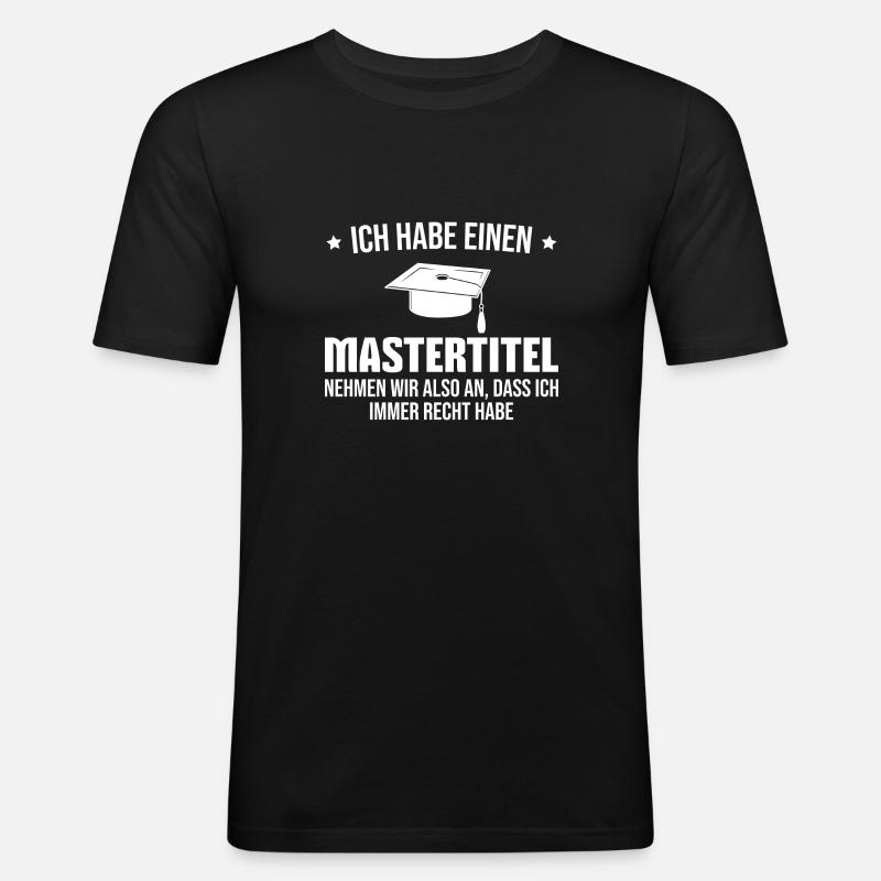 Mastertitel Abschluss Masterprüfung Master - Männer Slim Fit T-Shirt - Schwarz