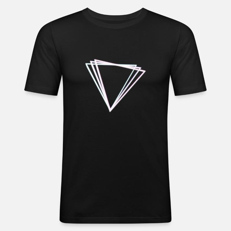 Synthwave Glow - Männer Slim Fit T-Shirt - Schwarz