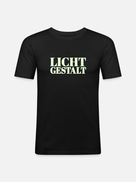 Lichtgestalt - Farbwechsel - Männer Slim Fit T-Shirt - Schwarz