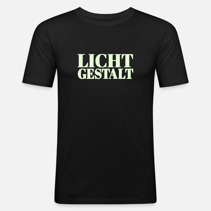 Lichtgestalt - Farbwechsel - Männer Slim Fit T-Shirt - Schwarz