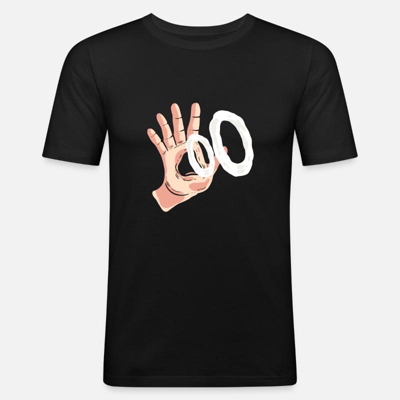 Vaping Hand Nikotinabhängig Geschenk - Männer Slim Fit T-Shirt - Schwarz