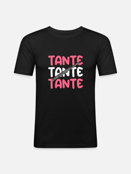 Flutist Aunt Flute - Men's Slim Fit T-Shirt - black