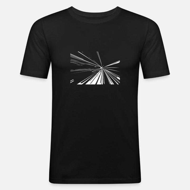 Vector Linien Splash - Männer Slim Fit T-Shirt - Schwarz