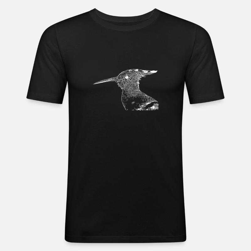 Wiedehopf Vogel - Männer Slim Fit T-Shirt - Schwarz