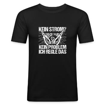 Master Electrician Electrical Engineer Electrician - Men's Slim Fit T-Shirt - black - Front - Nik (191cm)
