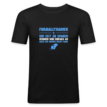 Trainer Sportverein Torwarttrainer Fußballtrainer - Männer Slim Fit T-Shirt - Schwarz - Vorne - Nik (191cm)