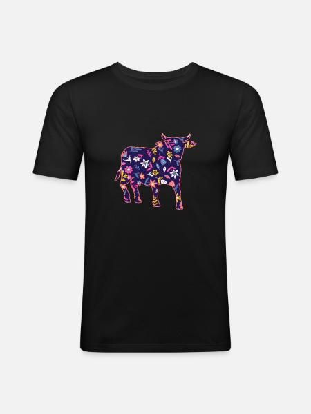 Buffalo Cattle Oxen - Men's Slim Fit T-Shirt - black