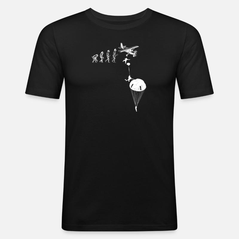 Fallschirmspringer Evolution Fallschirm Extremspor - Männer Slim Fit T-Shirt - Schwarz