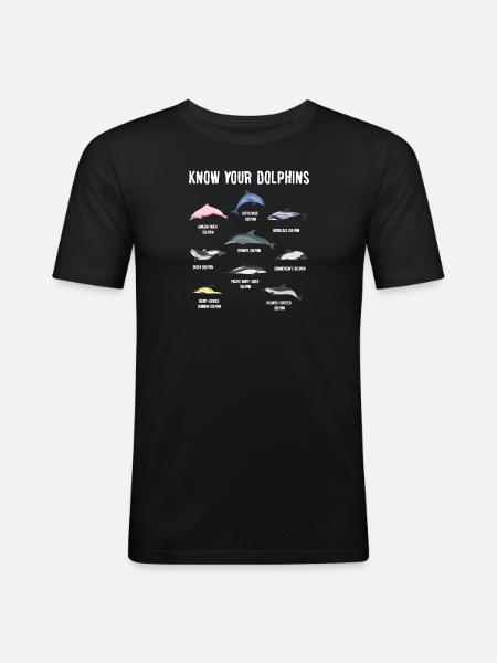 Delfinarter Delfiner gåva Ocean - Slim Fit T-shirt herr - svart