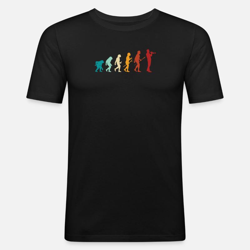 Trompete Trompeter Evolution - Trompetenspieler - Männer Slim Fit T-Shirt - Schwarz
