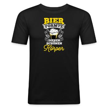Beer Drinking Beer Fun Party Holiday Booze Party Bie - Men's Slim Fit T-Shirt - black - Front - Nik (191cm)