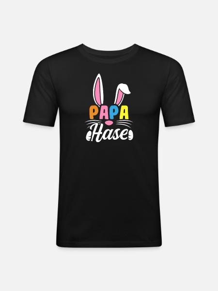 Papa Rabbit - Men's Slim Fit T-Shirt - black
