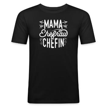 Mom Wife Mom Family Love Favorite Mu - Men's Slim Fit T-Shirt - black - Front - Nik (191cm)