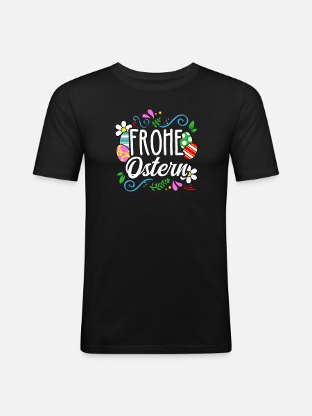 Happy Easter - Men's Slim Fit T-Shirt - black