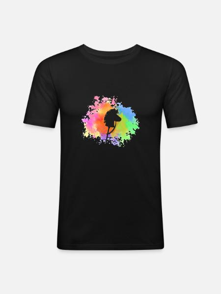 Steckenpferd Hobby Horsing - Männer Slim Fit T-Shirt - Schwarz