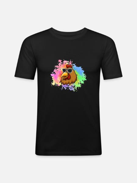 Chickens Hen - Men's Slim Fit T-Shirt - black
