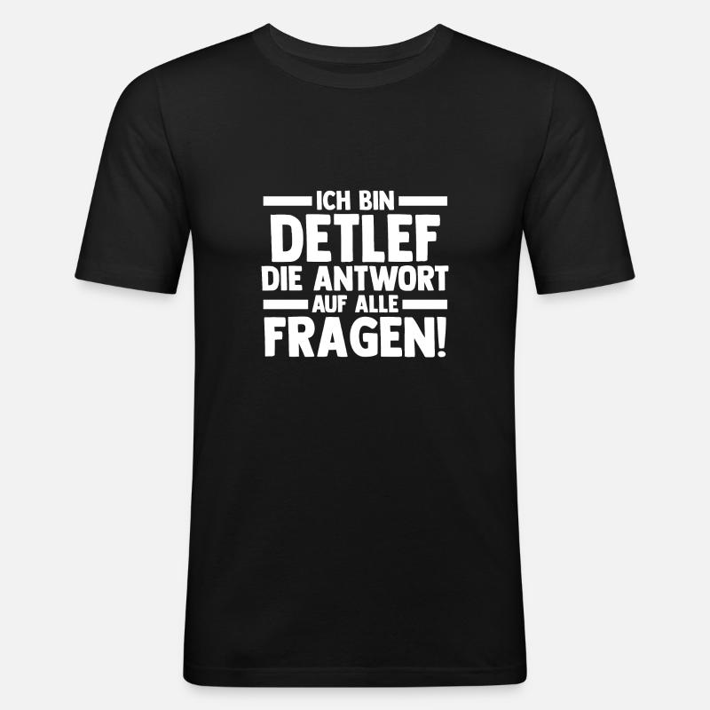 First name Detlef - Men's Slim Fit T-Shirt - black