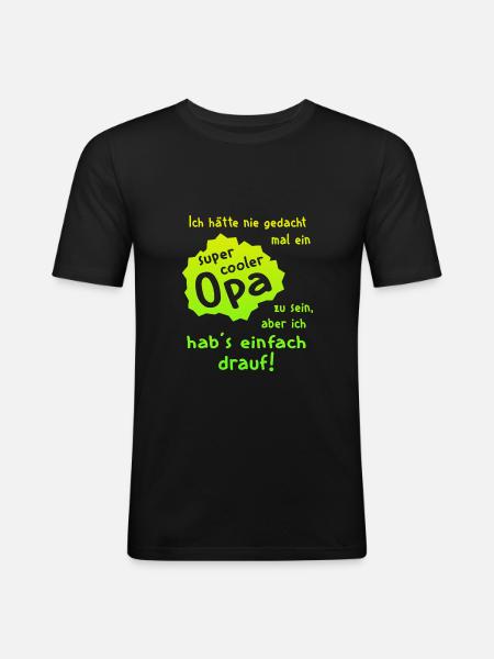 Opa - Super Cool - Männer Slim Fit T-Shirt - Schwarz