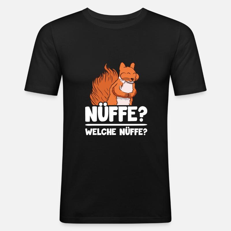 Nüffe? welche Nüffe? witziges Eichhörnchen - Männer Slim Fit T-Shirt - Schwarz