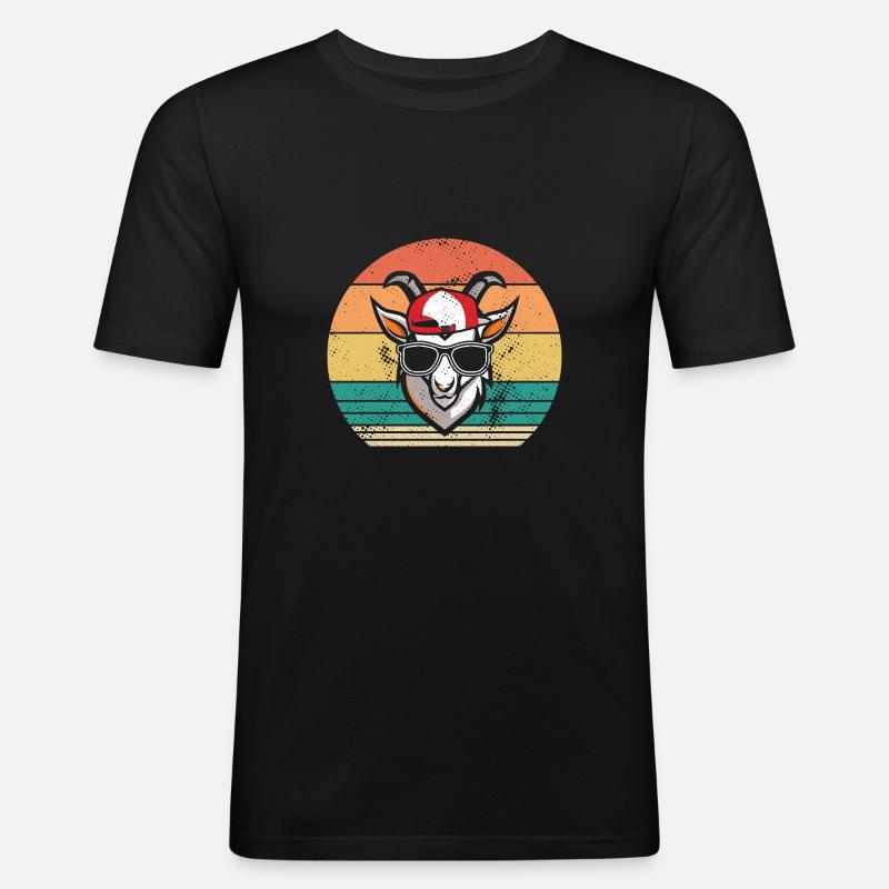 Ziegen - Männer Slim Fit T-Shirt - Schwarz