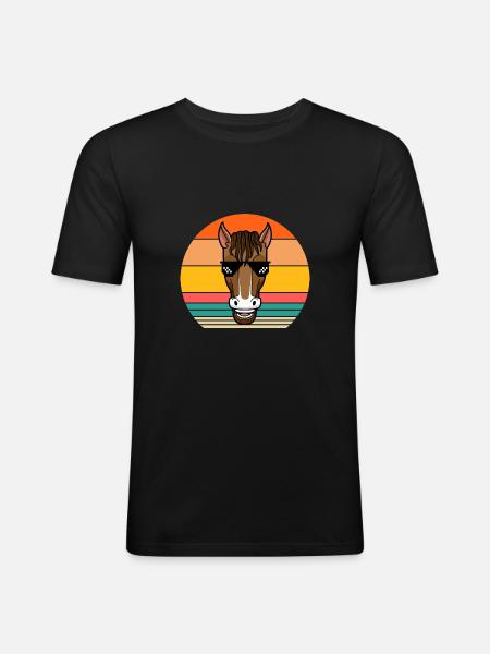 Riding Horse - Men's Slim Fit T-Shirt - black