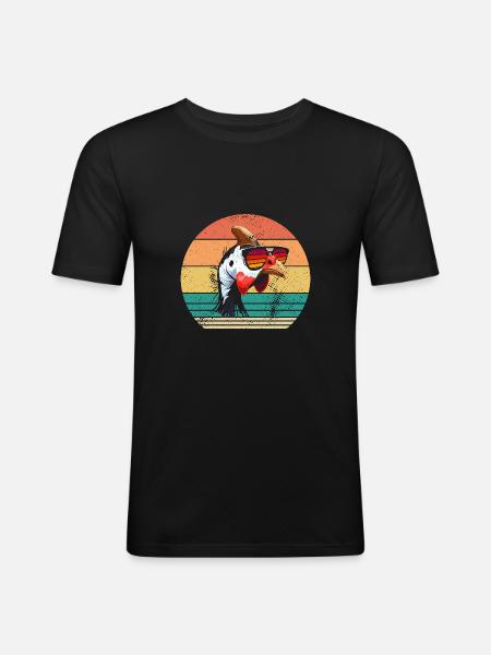 Chickens Rooster Guinea Fowl - Men's Slim Fit T-Shirt - black