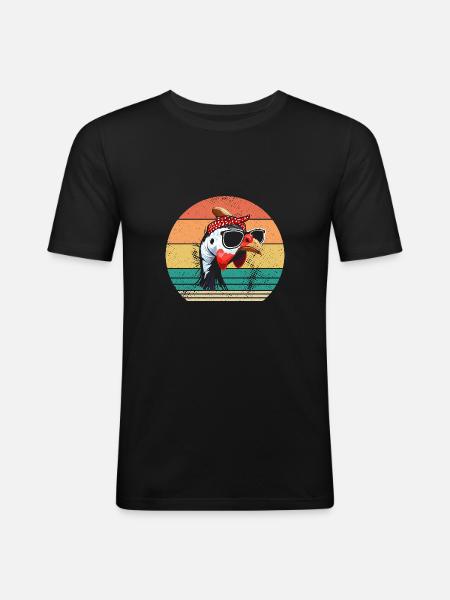 Chickens Rooster Guinea Fowl - Men's Slim Fit T-Shirt - black