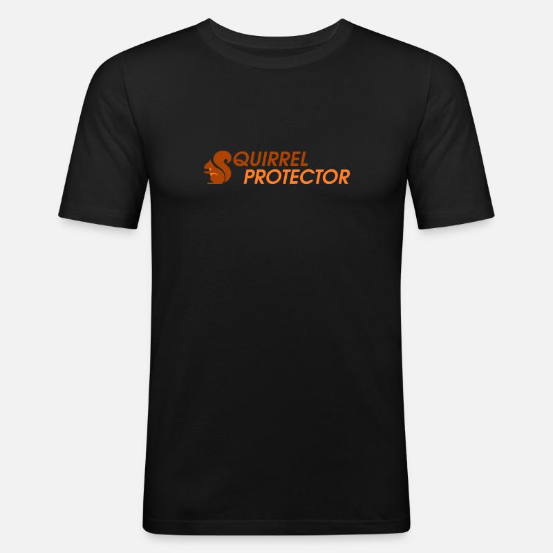 Squirrel Protector - Männer Slim Fit T-Shirt - Schwarz