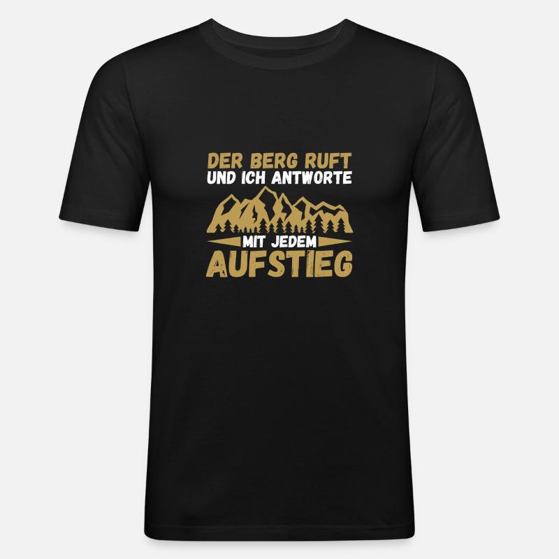 Bergsteiger Wandern Wanderer Klettern Bergsteigen - Männer Slim Fit T-Shirt - Schwarz