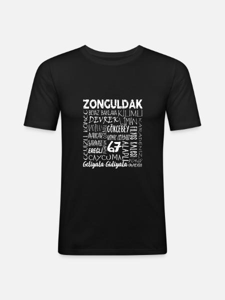 Zonguldak 67 Türkiye - Mannen slim fit T-shirt - zwart