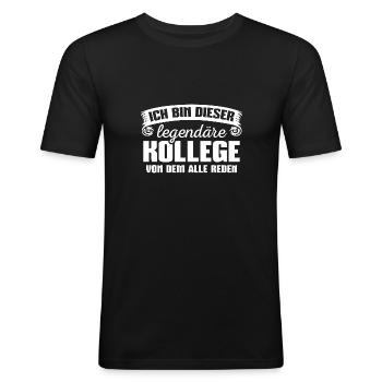 Kollege Jobwechsel Abschiedsgeschenk - Männer Slim Fit T-Shirt - Schwarz - Vorne - Nik (191cm)