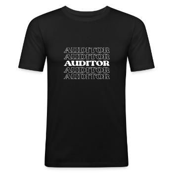 Auditor Examiner Checker Auditor Inspector - Men's Slim Fit T-Shirt - black - Front - Nik (191cm)