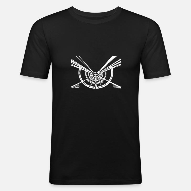 Geometric Lines Hull Circle View - Men's Slim Fit T-Shirt - black