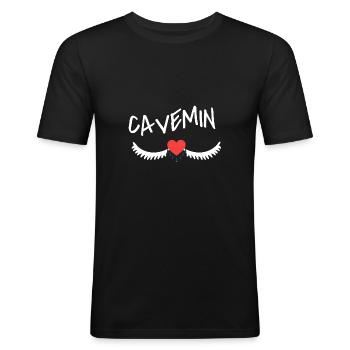 Cavemin Kurdische Heartbeat I Love Kurdistan - Männer Slim Fit T-Shirt - Schwarz - Vorne - Nik (191cm)