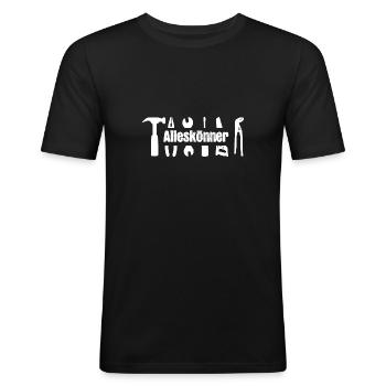 Alleskönner Heimwerker Handwerker Werkzeug - Männer Slim Fit T-Shirt - Schwarz - Vorne - Nik (191cm)