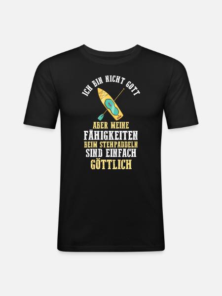 Stand Up Paddeling - Männer Slim Fit T-Shirt - Schwarz